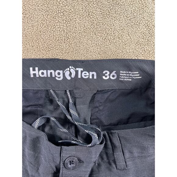NWT, Hang-Ten, Men's 4 way Stretch, Lightweight Quick Dry Shorts Black, Size: 36 - Picture 8 of 12